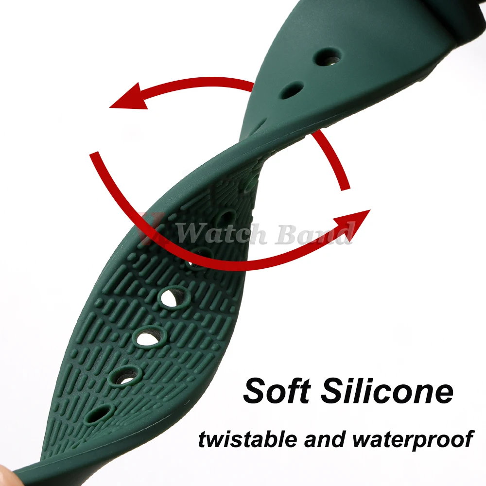 20 مللي متر 22 مللي متر حزام (استيك) ساعة ل Seiko Prospex SRP777J1 مقاوم للماء الغوص سيليكون سوار ل Seiko No.5 SKX007 SKX009 حزام رياضي