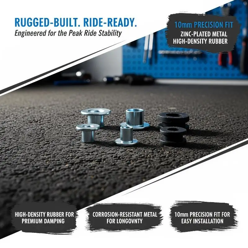 10Pcs Rubber Grommet Assortment Kit Heavy Duty Metal Insert M6 M10 Sizes for Automotive Motorcycle Modification Repair