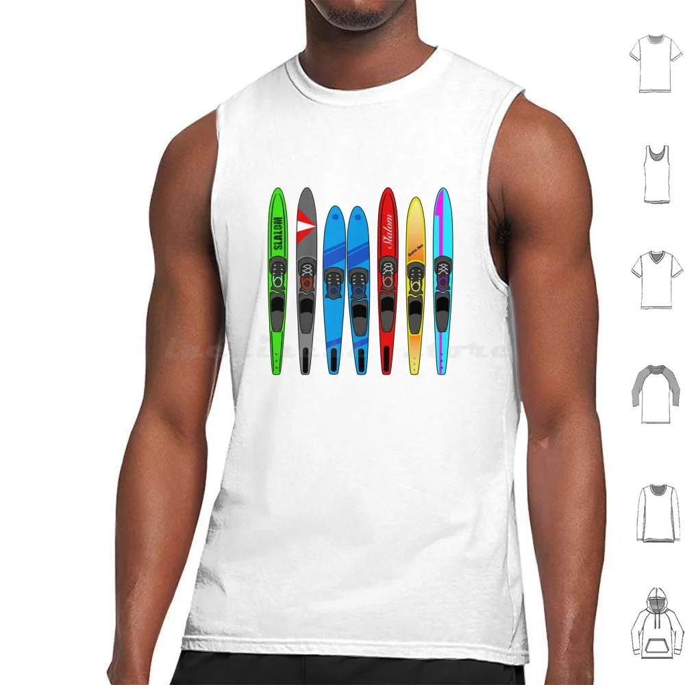 Rack Of Water Skis Tank Tops Vest Sleeveless Wakeboarding Water Sports Waterskiing Wake Skate Kit Surf Snowboarding