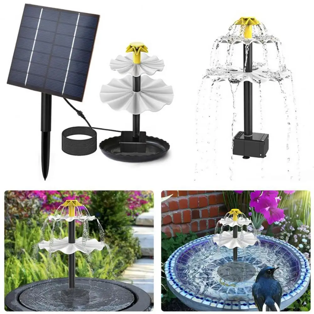 Triple split solar fountain direct drive water pump, for garden courtyard outdoor decoration, bird bath solar fountain pumps