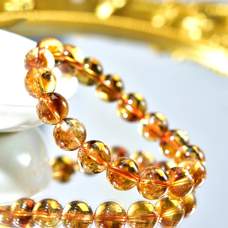Natural 7A Citrine Pyramid Bracelet Natural Yellow Pagoda Crystal Jubilee Thousand Layers Mountain Bracelet