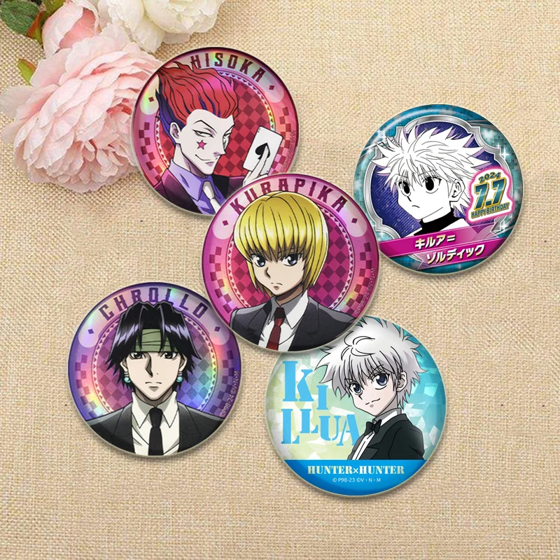 Anime Hunter X Hunter Pins Zoldyck Killua Kurapika Freecss Gon Cartoon Badge Brooches for Backpack Clothes Gift Accessory