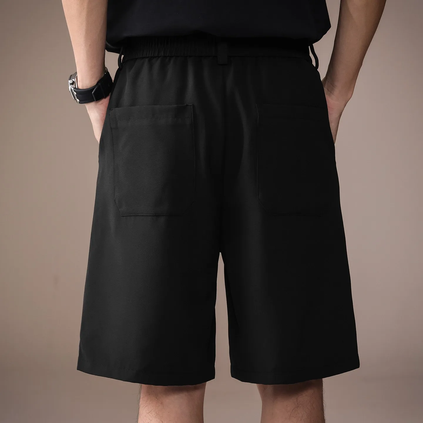 High-End Light Mature Style Wrinkle-Free Straight-Leg Suit Shorts for Men, New Summer Japanese Casual High-End Five-Point Pants for Men