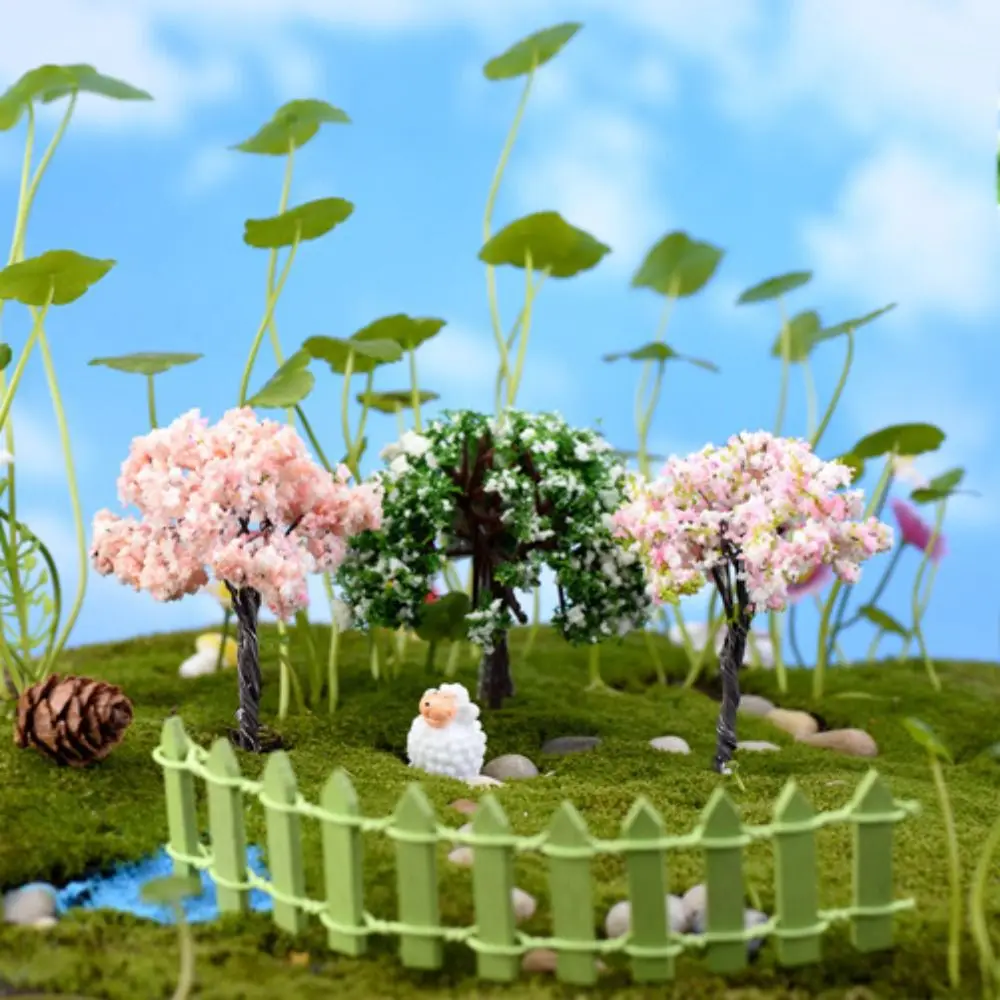 Multiple Styles Plastic Sakura Miniatures Rural Style Vivid Simulation Trees Landscape Model Micro Figurines Home Decoratio