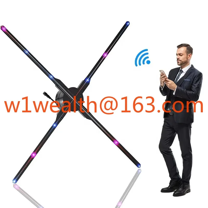 3D holographic synchronous display advertising equipment, 3D LED fan bracket, player, projector