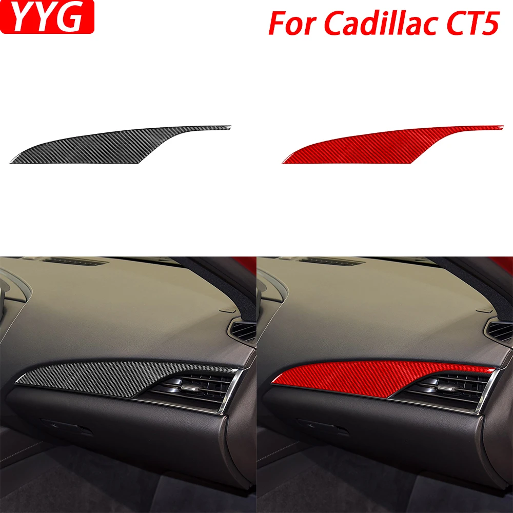 

For Cadillac CT5 2019-2025 Carbon Fiber Co-pilot Dashboard Panel Decorative Cover Car Interior Decoration Accessories Sticker