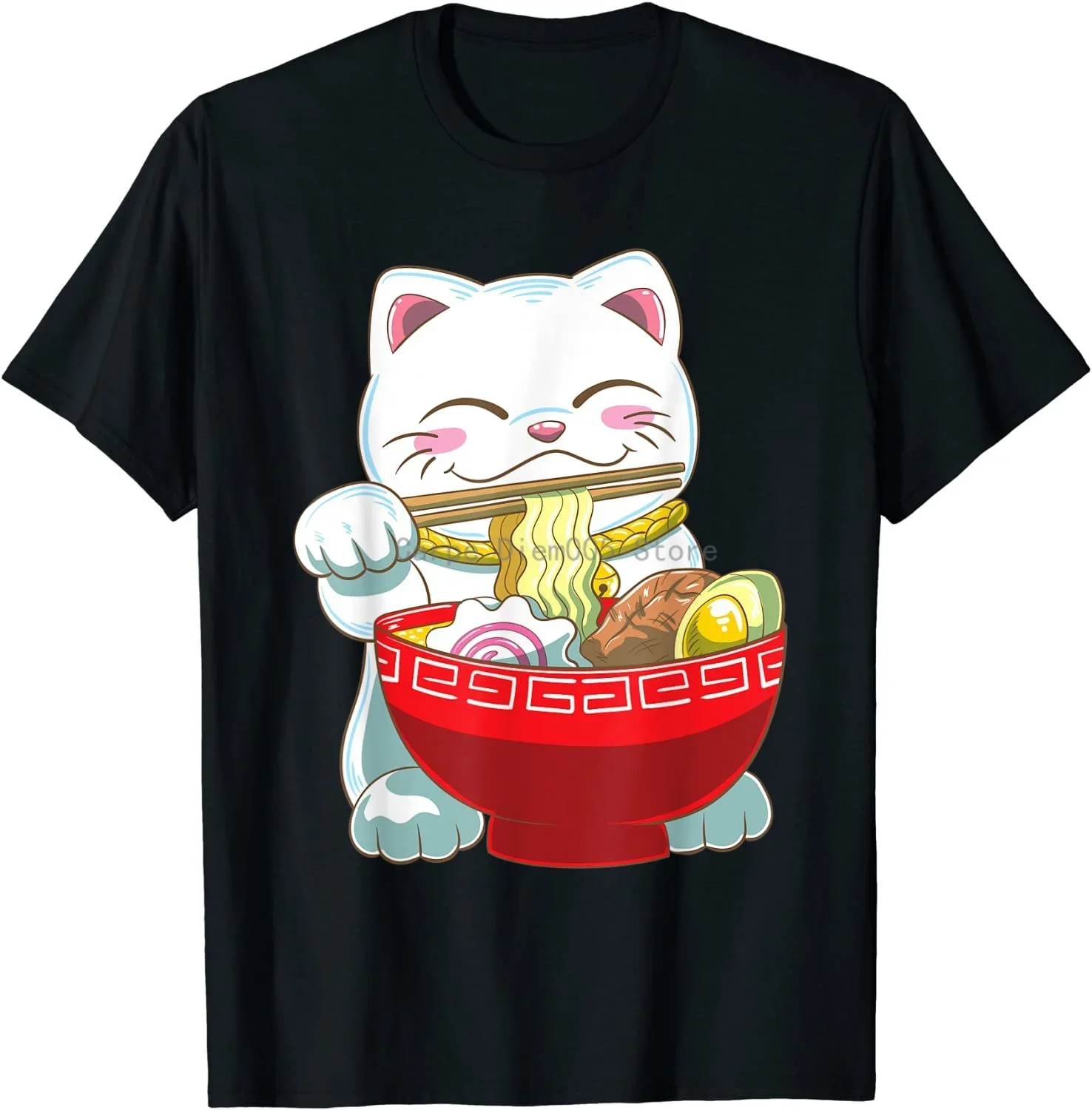 Cute Ramen Maneki Neko Kawaii Japanese Lucky Cat T-Shirt