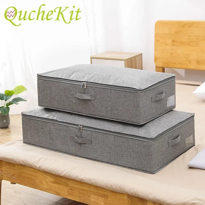 

Foldable Under Bed Bags Shoes Quilts Storage Box Organizer Large Capacity Thick Breathable Underbed Cloth Storage Bag Container