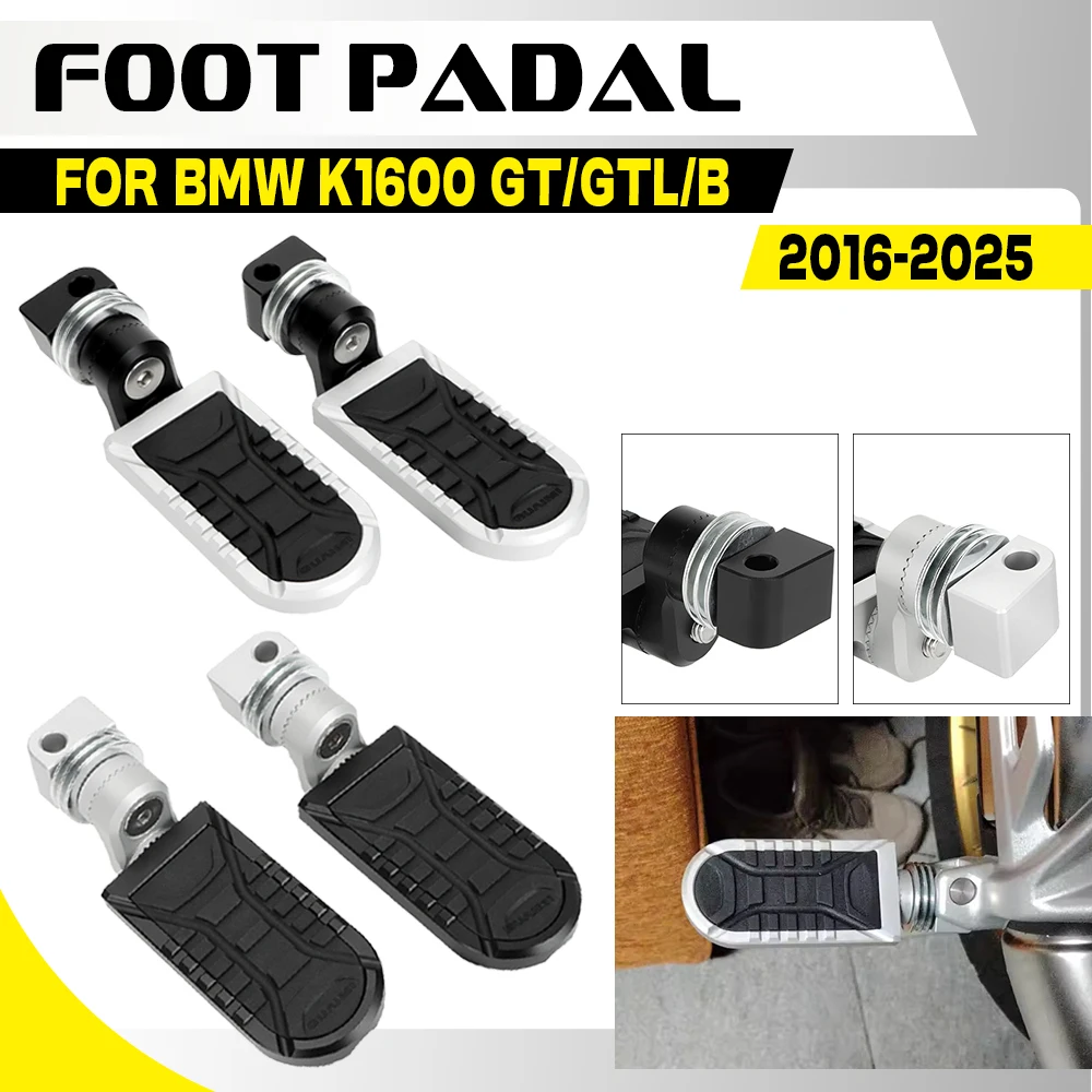 Motorcycle Footrests Passenger Floor Boards Rear Foot Pegs Rests Pedals For BMW K1600B K 1600 Grand America K1600GT K 1600GTL