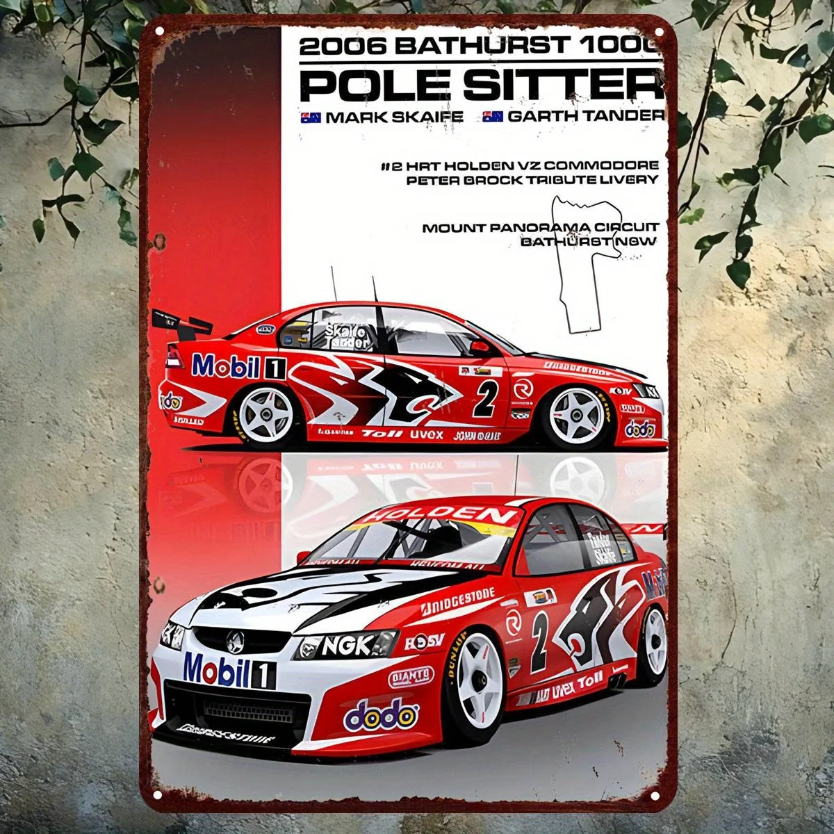 Vintage 2006 Bathurst 100 Pole Sitter Metal Tin Sign - Retro Wall Decor for Home, Kitchen, Bar, Cafe,Garden Farmhouse Iron P