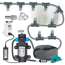 110-240V 60W Self-priming Pump Garden Greenhouse Plants Micro-Irrigation Kit Rapid Insertion 0.15MM Spray Nozzle Watering System