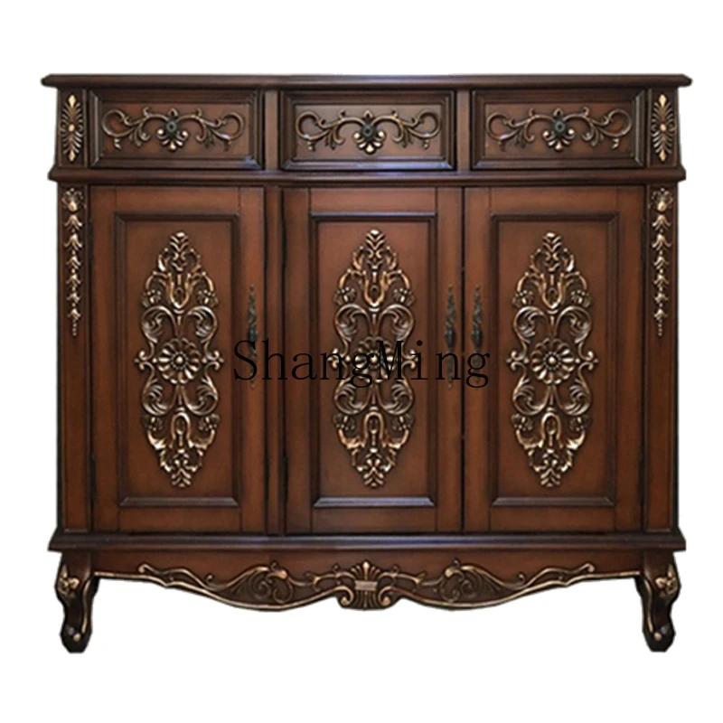 

ZYY oak door shoe cabinet entry porch cabinet solid wood aisle door large-capacity locker