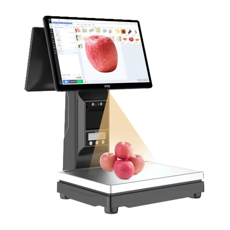 Android Windows10 Pos System with Scanner All in One Pos System Inventory and Cash Register Machine for Grocery Store Scale