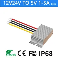 24V to 5V1A-5A 12V to 5V 5A 25W Power Converter Input Voltage 8-36V DC DC Step-down Module Buck to 5V Switching Power Supply