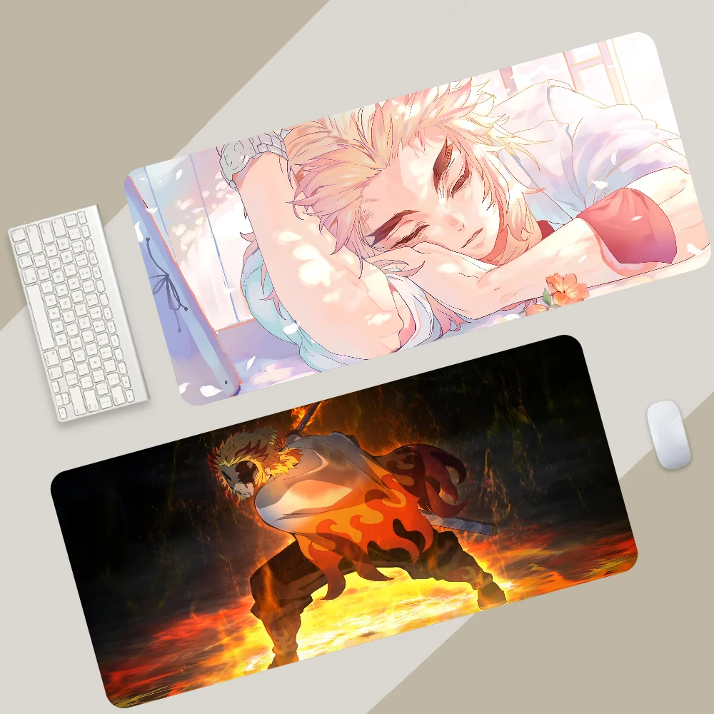 Kyojuro Rengoku Anime Demon Slayer Non-slip Mouse Pad Suitable For Office Computers Laptops E-sports Game Desk Mats XXL Keyboard