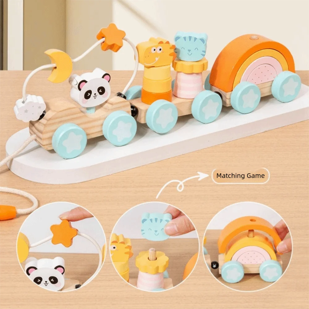 

Number/Animal Magnetic Wooden Train Toys Educational Hand-eye Coordination Montessori Number Train Set