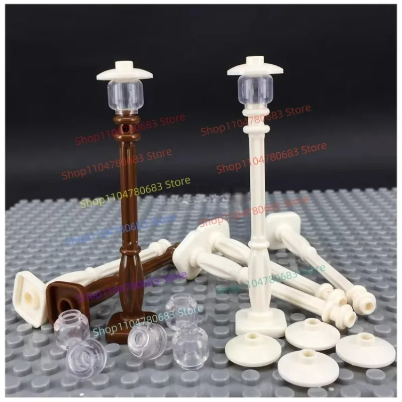 MOC 빌딩 블록 미니 거리 장면 가로등 아키텍처 모델 만화 애니메이션 액세서리 조립 키트 귀여운 장난감 선물