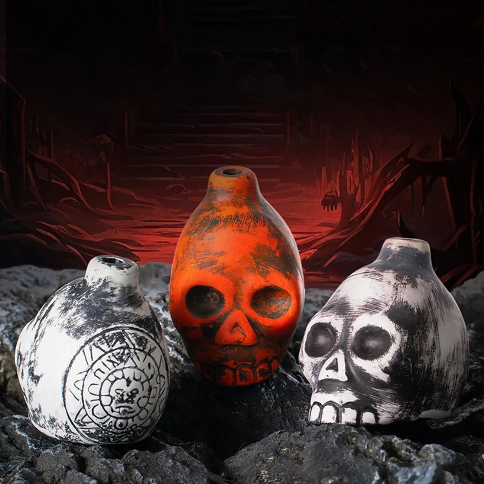 

Ацтекский свисток с черепом, жуткий громкий человеческий крик, свисток смерти, звучащий ацтекский свисток с высоким децибесом для подарка на Хэллоуин