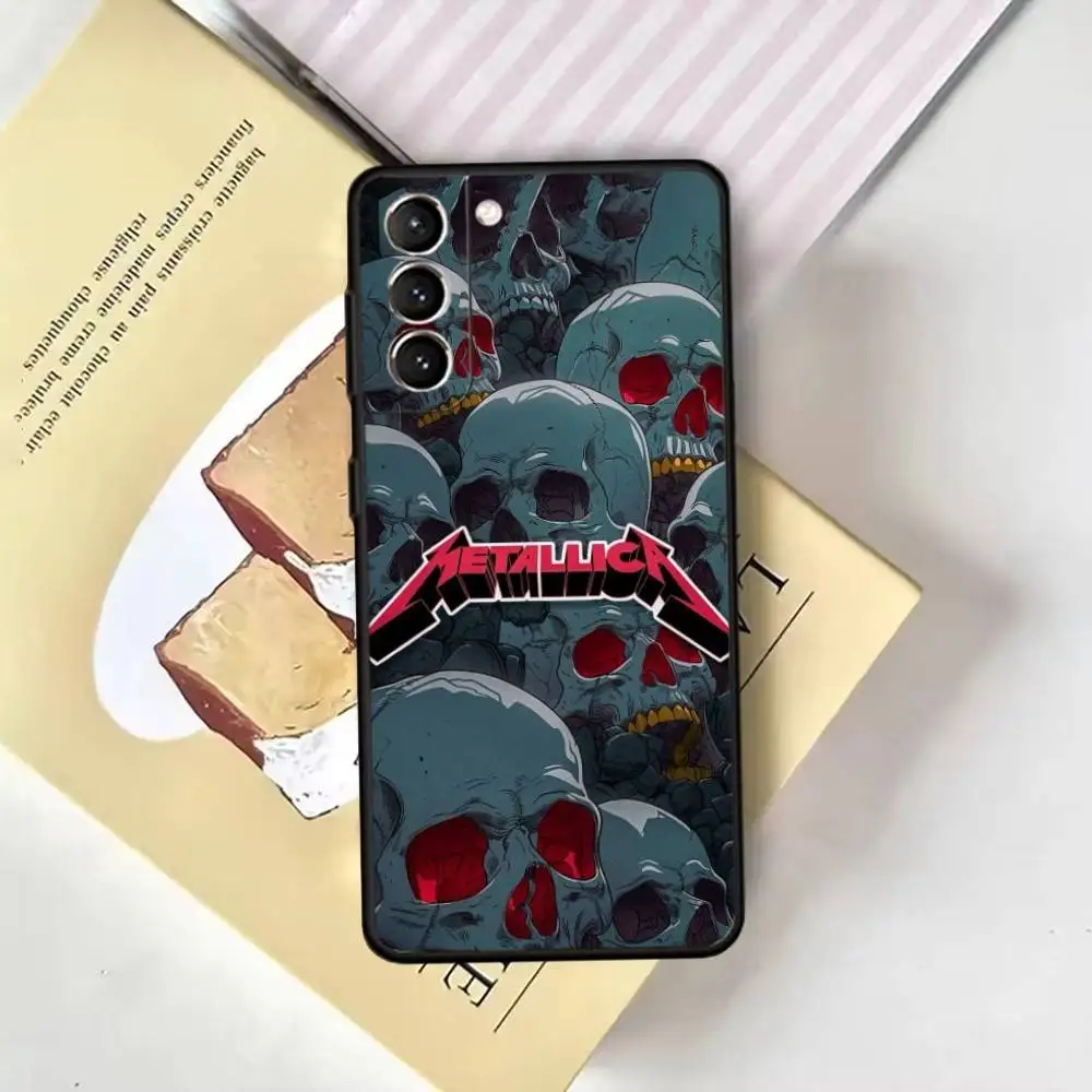 حافظة هاتف m-Metallica-s لهاتف سامسونج جالاكسي A13,21s,22,31,32,52,53,71,72,73,غطاء أسود ناعم