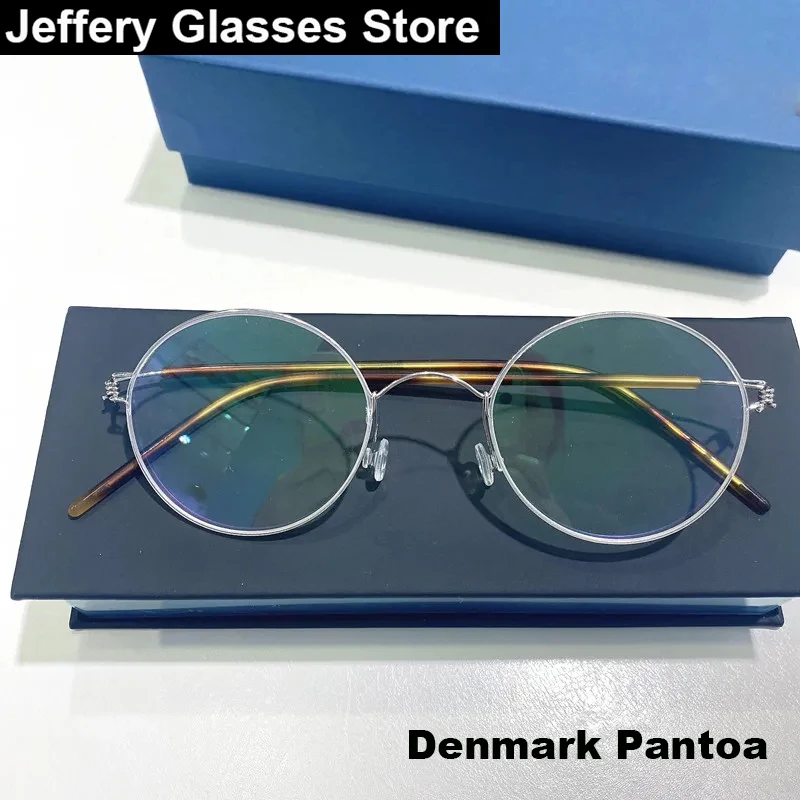 2025 Denmark Brand Round Titanium Eyeglasses Men Women Retro Pantoa Screwless Ultralight Glasses Frame Classic Comfortable Gafas