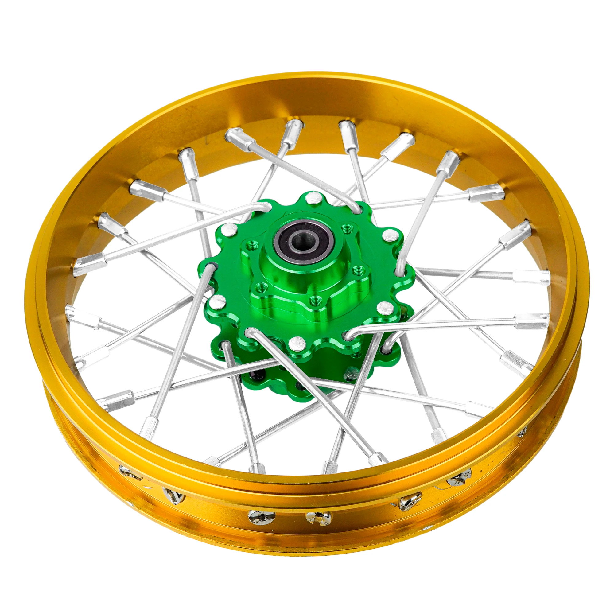 KEBEILEE CNC Aluminum Front Wheel V2 For LOSI Promoto MX motorcycle  1:4 Gold