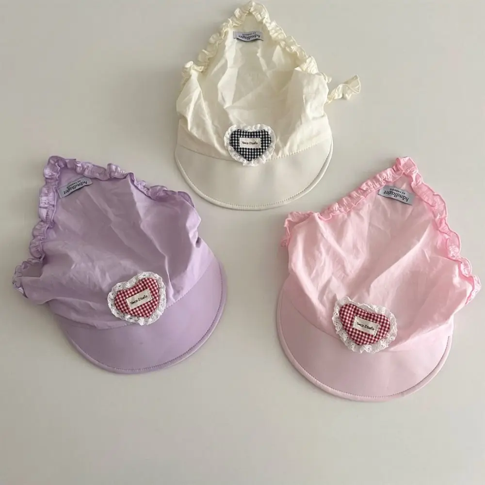 

Новая детская клетчатая кружевная шляпа, весна-лето, быстросохнущая шапка с шарфом для волос, милая треугольная солнцезащитная шляпа