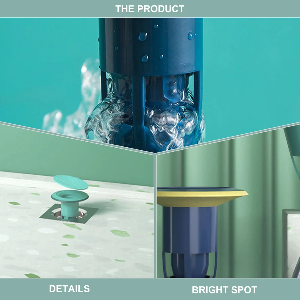 

2Pcs Odor-Proof Floor Drain Covers Practical Water Drainage Cover for Various Rooms Safe Usage Floor Drain Seal Core