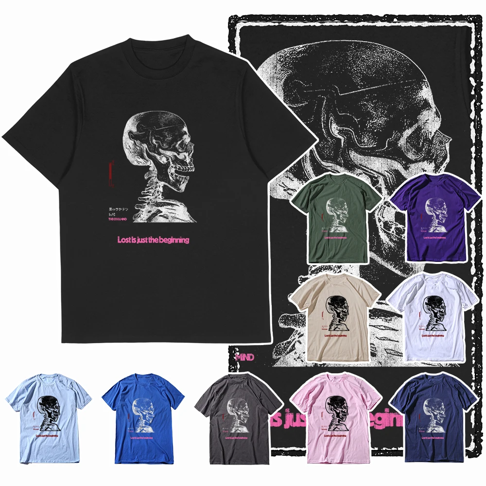 Coolmind X0103 Skull Beginnings Tee 100% cotton exclusive graphic men tshirt big size streetwear t shirt for men tee shirts