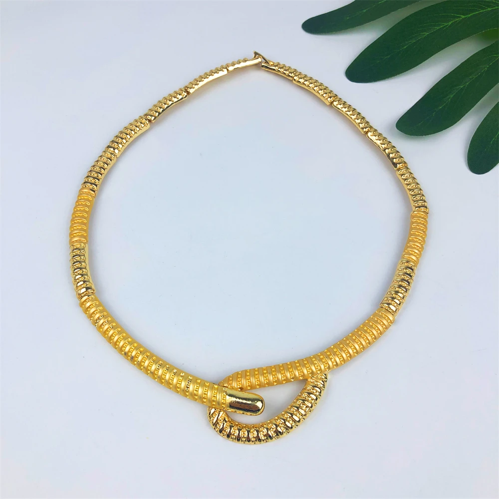Minimalist Design Brazil Gold Color Jewelry Set For Women High Quality Jewelry Gold Plated Necklace Bracelet Earrings And Ring