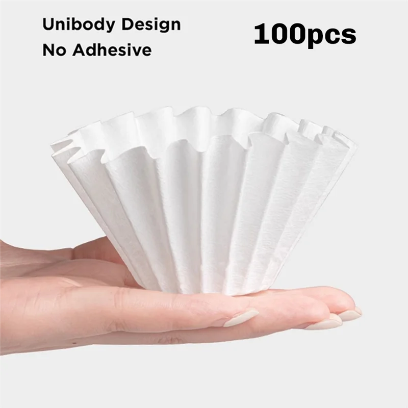 A74E-For Coffee Filters,Basket Type Paper, Pour Over Filter Papers Cake Shape For Wave Dripper 155/185 Series