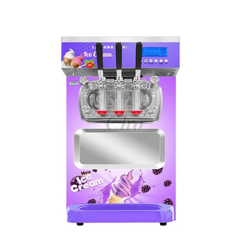 38L/H Capacity Ice Cream Maker Machine Commercial Desktop Narrow Body Continuous Soft Ice Cream Machine Sundae Cone Ice Cream