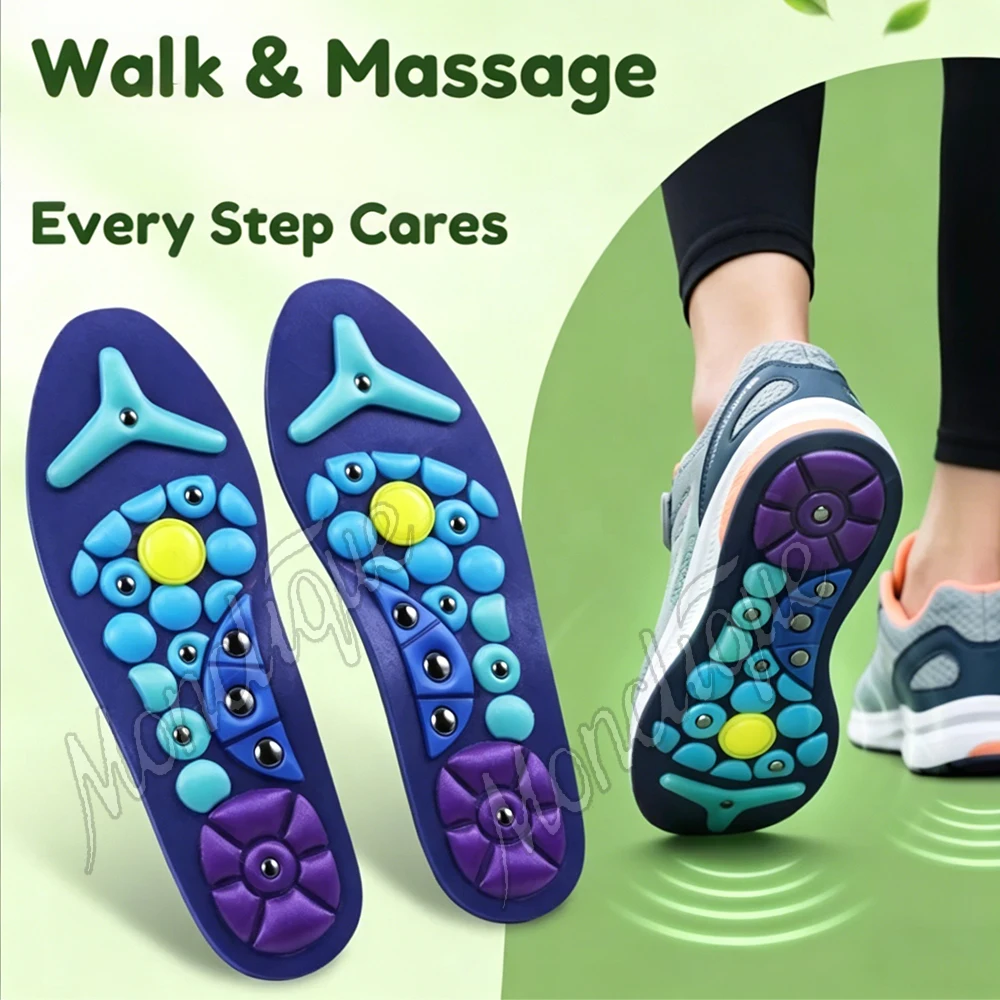 New Magnetic Therapy Massage Insole Arch Support Pad Acupoint Massage EVA Orthopedic Insole Relax Plantar Muscle Shoes Attached