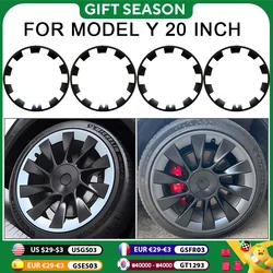 For Tesla Model Y 20 Inch Rim Wheel Hub Protection Patch Protectors ABS Wheel Guard Covers Accessories Auto Exterior 2018-2024