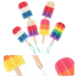 Tofficu Bathtub Bath Sponge Bath Sponge 6Pcs Ice Cream Shaped Shower Body Sponge Scrubber Brush Exfoliating Body Washer Bath