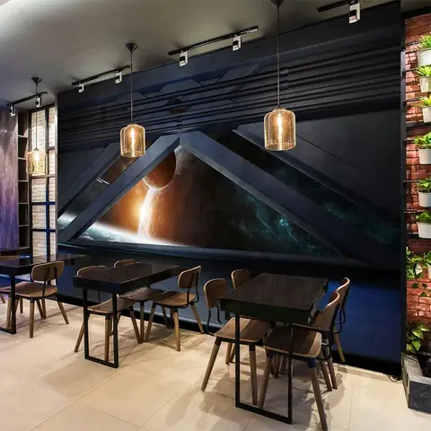 Custom Photo Wallpaper 3D Cool Spaceship Hatch Mural Restaurant Bar KTV Background Wall Decor Papel De Parede Sala Home Décor
