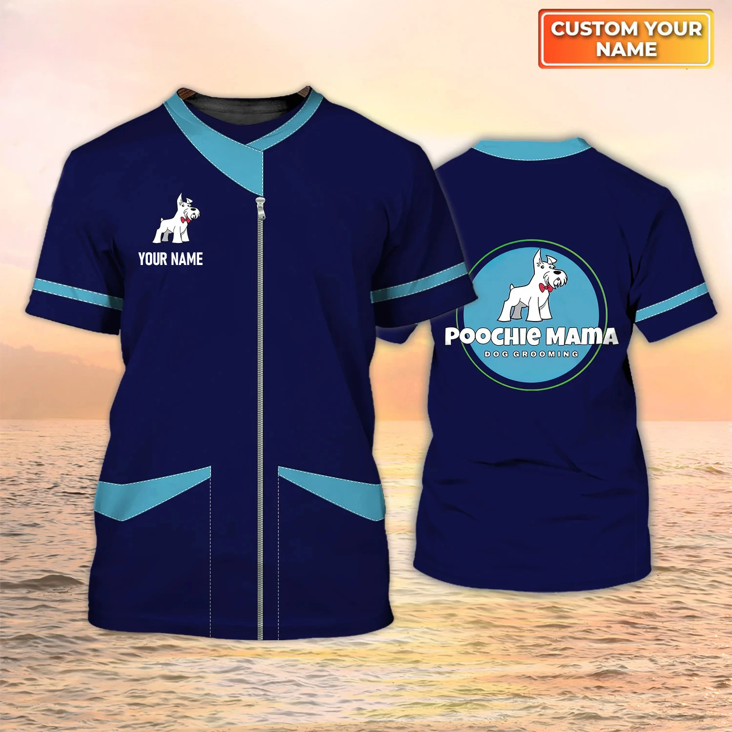 كلب التهيأ شخصية اسم موحدة تي شيرت الحيوانات الأليفة العريس ملابس العمل تيز الصيف عادية للجنسين الملابس المتضخم قصيرة الأكمام #3