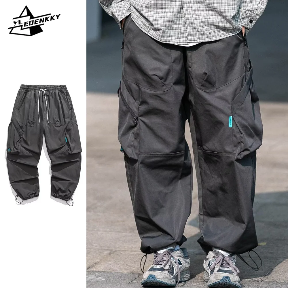 Japanese Oversize Cargo Pants Men Women American Vintage High Street Trousers Straight Leg Broad-footed Casuals Pants Unisex