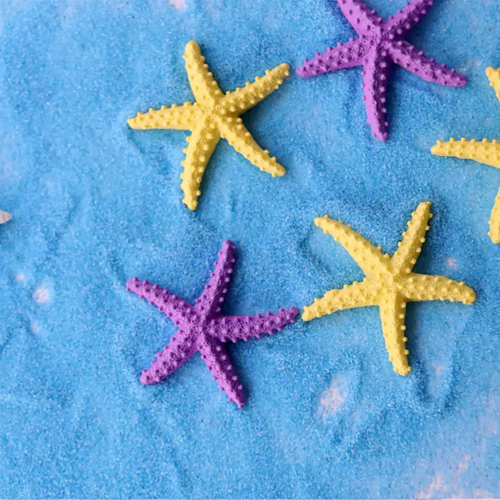 Miniature Figurine Moisture-proof Miniature 2 Pcs Mini Resin Starfish Figurines Tiny Ocean Summer Decor Fairy Garden for Beach
