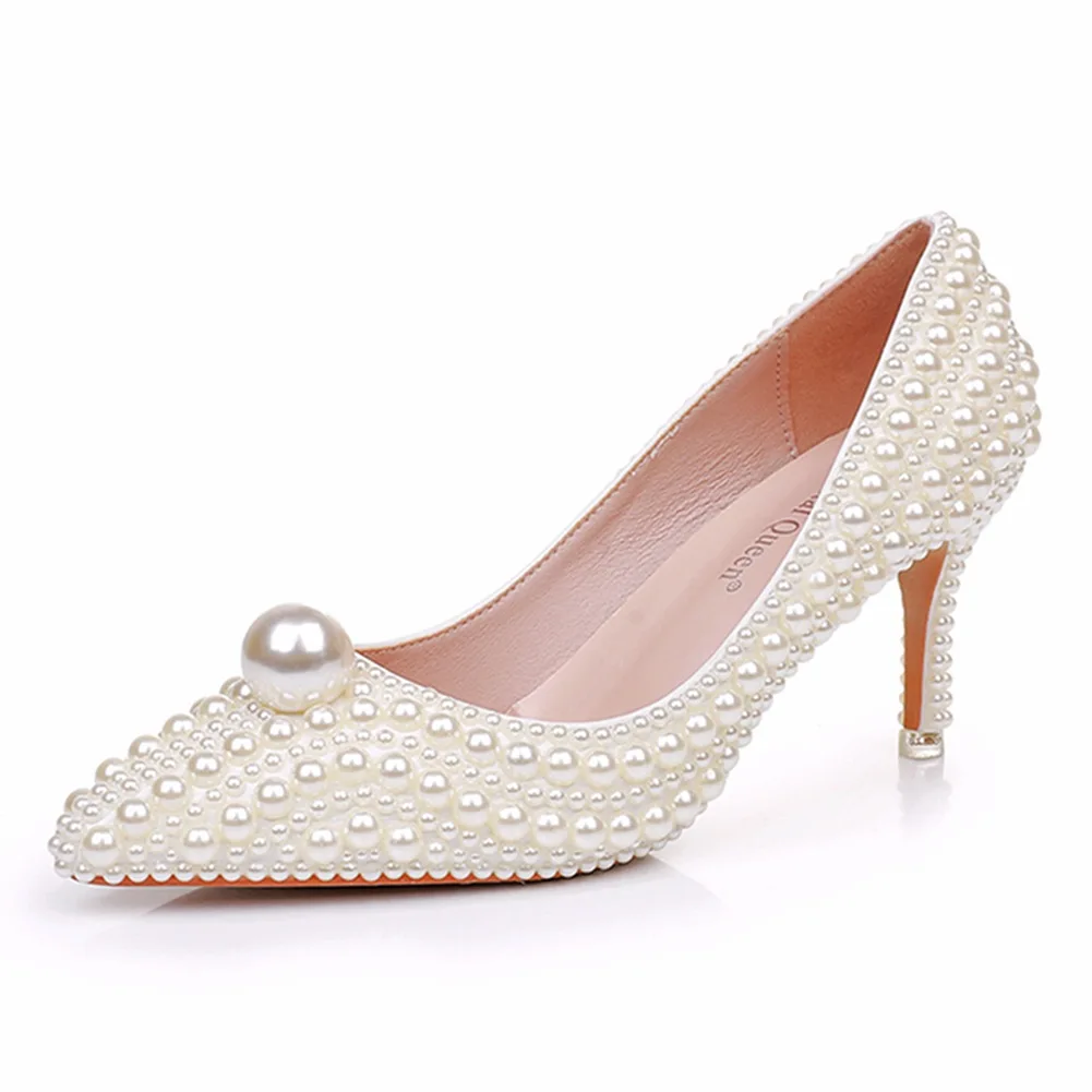 

7Cm Thin Heel Spring Autumn Shoes Women Wedding Shoes Bride Party Women Shoes