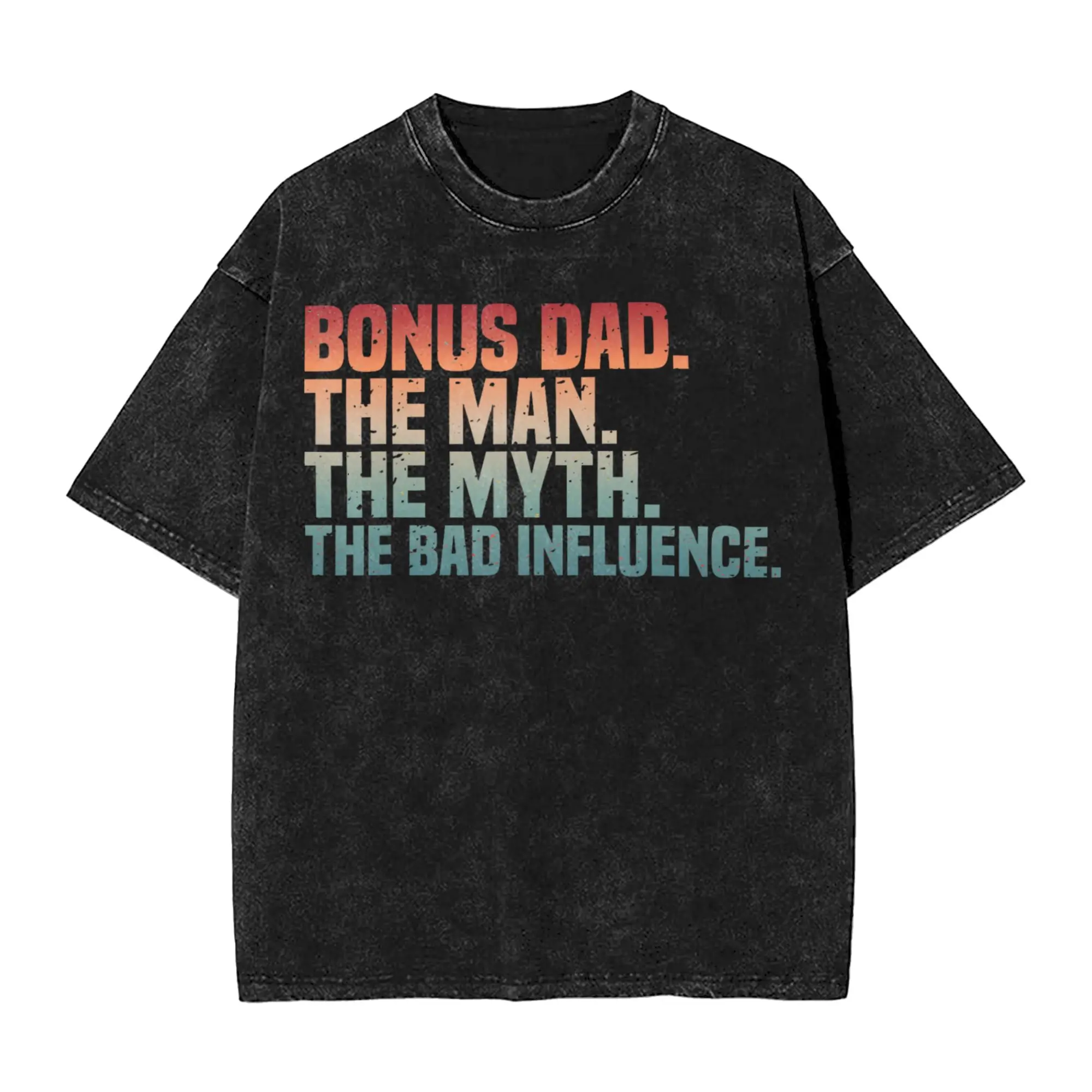 Meilleur T-shirt Vintage Streetwear en Coton pour Homme, Motif 'Meilleur Père-Step' et 'Bad Influence', Style 'Gag', 'Bonus Dad', pour la Fête des Pères