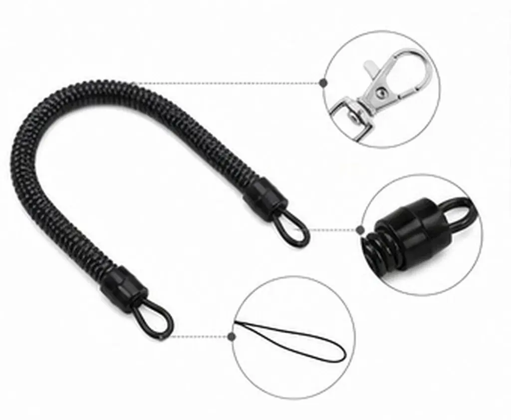 8pcs Phone Lanyard Keychain Retractable Safety Keychain PVC Durable Coil Retractable Spring Key Ring Anti Lost Outdoor