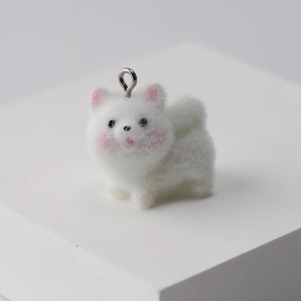 20pcs New Flocking resin Dog Charms Cartoon Plush Doll Pendant For Bag Keychain Earring DIY Crafts Jewelry Make Accessories