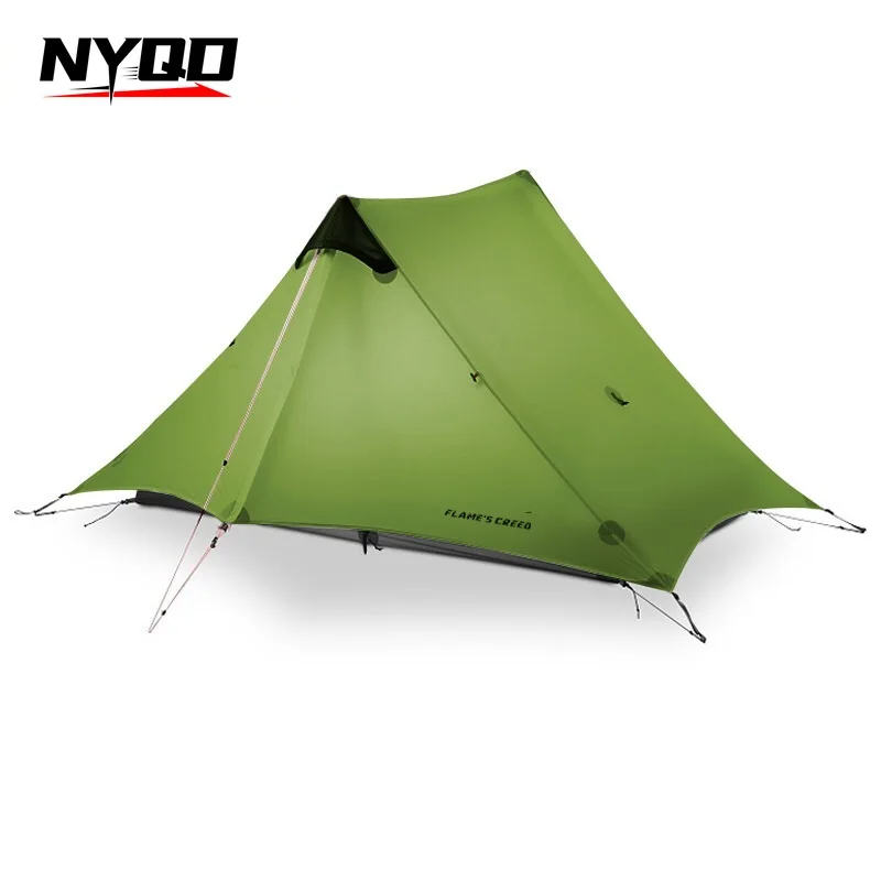

2021 FLAME'S CREED LanShan 2 Person Outdoor Ultralight Camping Tent 3 Season Professional 15D Silnylon Rodless Tent
