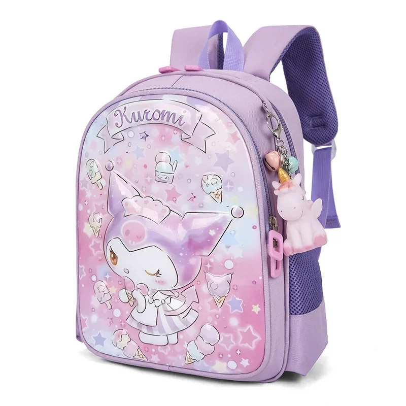 Sanrio Kulomi-nueva mochila escolar transpirable para estudiantes, protección de la columna vertebral para niñas y reducción de carga, bonita mochila