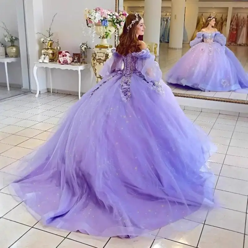 Off Shoulder Wedding Flower Adult Ceremony Colorful Yarn Ball Strapless Sleeveless Shiny Sweet Fluffy Skirt Customized