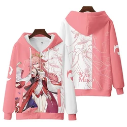 Genshin Impact Yae Miko Cosplay Hoodi Sweatshirt Noelle 3D Print Unisex Hooded Sweatshrits Oversized Pullover Man Hood