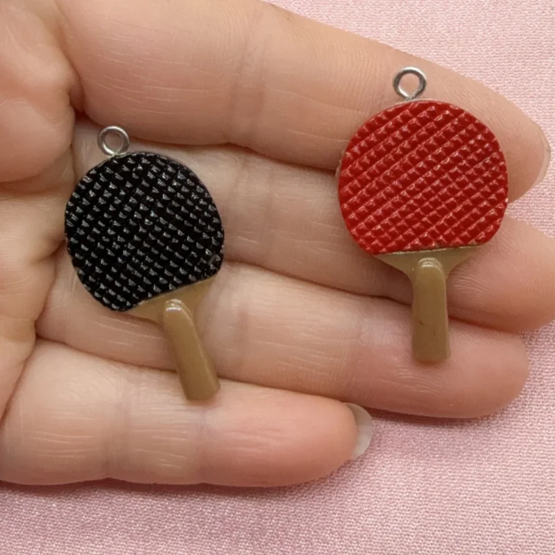 10pcs resin ping pong racket pendant, DIY jewelry making earrings, keychain accessories