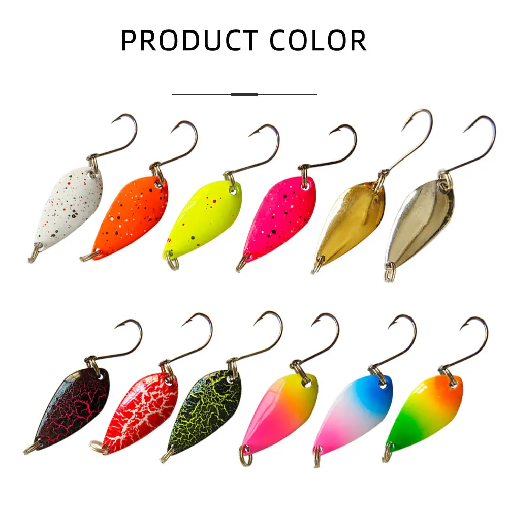 Hexakill Spoons Trout Lures 12pcs Colorful Mini Metal Spoon Baits  Assorted Weights (1.5g, 2.5g, 3.5g) for Freshwater Fishing