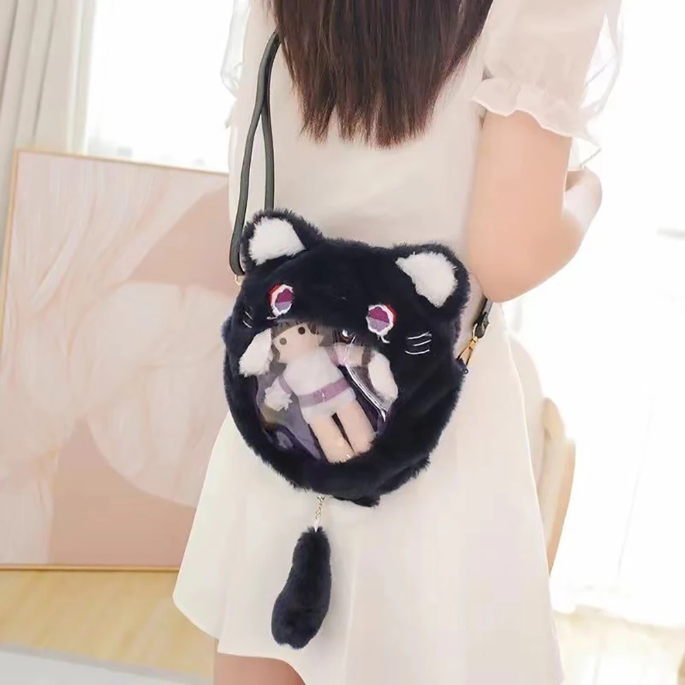 Anime Genshin Impact Cute Cat Bag Cosplay Q Version Kawaii Figure Bag Scaramouche Wanderer Shoulder Bag Dolls Backpacks Gifts