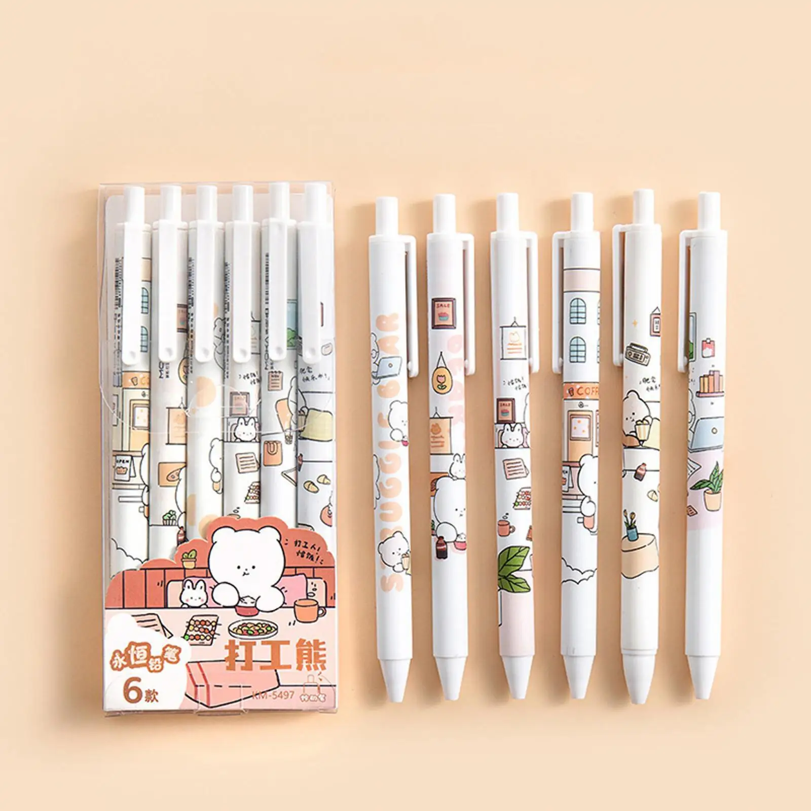 2x6Pcs Rollerball Pens Retractable Ballpoint Pens for Students Kids Journaling